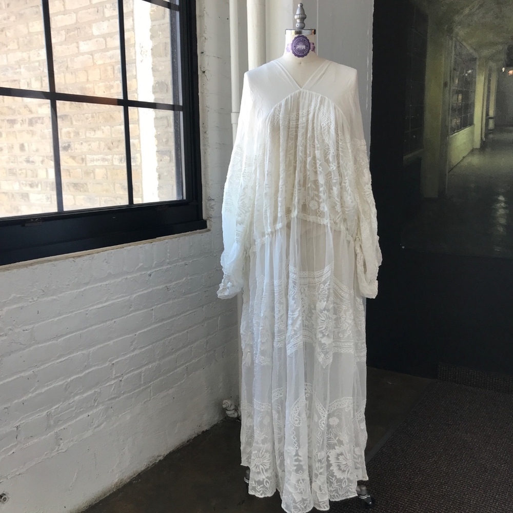 Free People Embroidered Maxi Dress NEW M L…